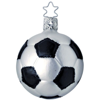 Inge Glas Стеклянная елочная игрушка Футбольный мяч, размер - 7,5 см