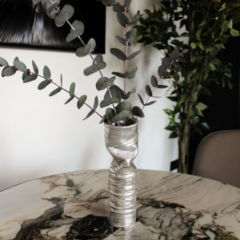DAAN Design Кожаная ваза, 25 см, серебряный
