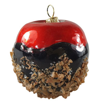 Silverado Стеклянная елочная игрушка Яблоко в шоколаде и кармели, 	размеры: 7 × 7 × 7 см