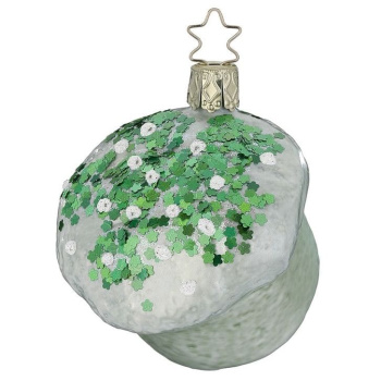 Inge Glas Стеклянная елочная игрушка Мятный маффин, размер - 7 см