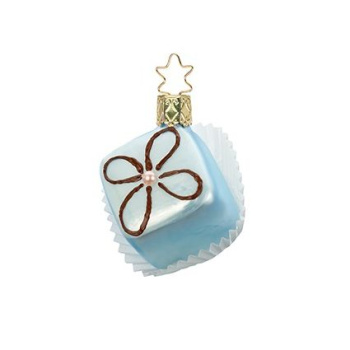 Inge Glas Стеклянная елочная игрушка Голубая конфета, размер - 6 см