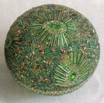 Cor Mulder Елочное украшение Шар с бисером (тип 3), 10 см, зеленый