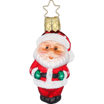 Inge Glas Стеклянная елочная игрушка Маленький Санта, размер - 6 см