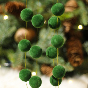ShiShi Новогодняя гирлянда с бархатными шарами, 1,8 м, зеленый