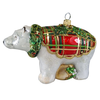 Silverado Стеклянная елочная игрушка Полярный медведь, 15 × 6 × 11  см