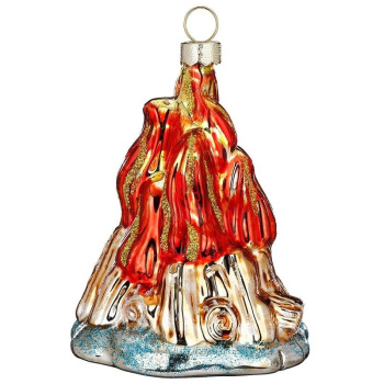 Inge Glas Magic Стеклянная елочная игрушка Костер, размер - 10,5 см, красный