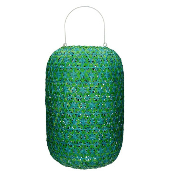Pomax Tunis Бамбуковый фонарь - подсвечник, 30х40 см, зеленый/голубой