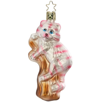 Inge Glas Стеклянная елочная игрушка Чеширский кот, размер - 11 см