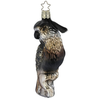 Inge Glas Стеклянная елочная игрушка Черный попугай, размер - 12 см
