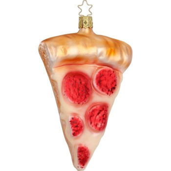Inge Glas Стеклянная елочная игрушка Кусок пиццы, размер - 12,5 см, цвет - бежевый