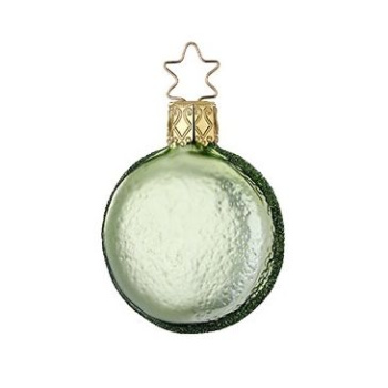 Inge Glas Стеклянная елочная игрушка Зеленый макарон, 5,5 см