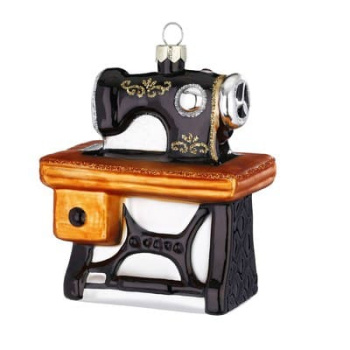 Inge Glas Magic Стеклянная елочная игрушка Швейная машинка, размер - 9 см