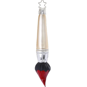 Inge Glas Стеклянная елочная игрушка Красная кисть, высота - 13,5 см