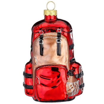 Inge Glas Magic Стеклянная елочная игрушка Рюкзак, размер - 11 см, красный