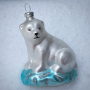 Inge Glas Magic Стеклянная елочная игрушка Белый медведь, размер - 10 см
