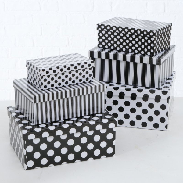 Boltze Dottia Подарочная коробка, 10 см, белый/черный