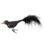 Inge Glas Стеклянная елочная игрушка на прищепке Черная птица с длинным хвостом, размер - 10,5 см