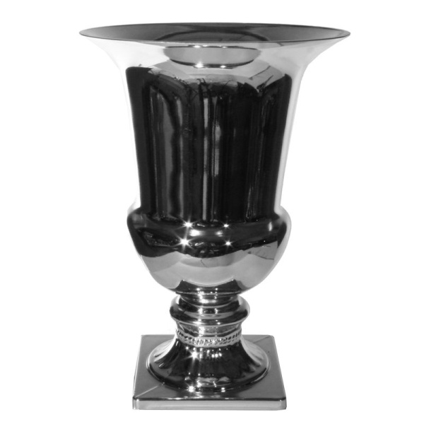 ShiShi Декоративная стеклянная ваза, 31 см, серебряный