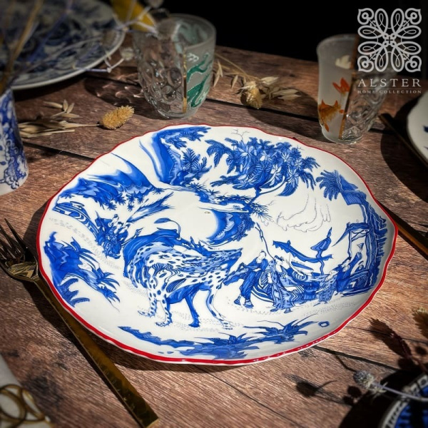 Seletti Classics on Acid Тарелка для основного блюда Blue Chinoiserie, диаметр - 28 см, белый, синий
