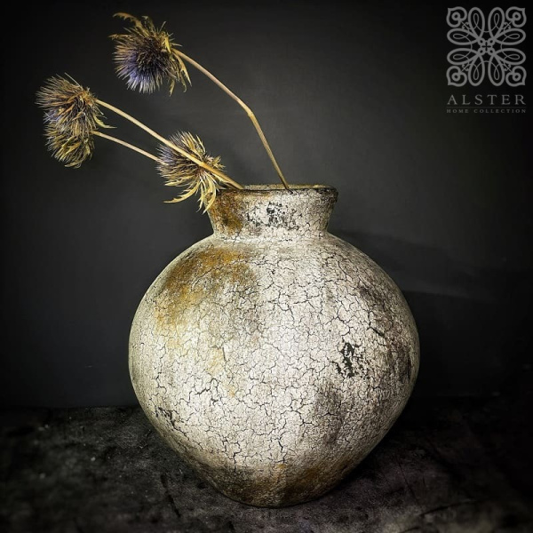Pomax Yarim Глиняная ваза, 31х32 см, серый/коричневый