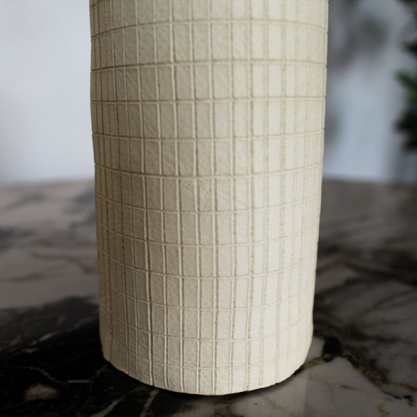 DAAN Design Кожаная ваза, 30 см, молочный