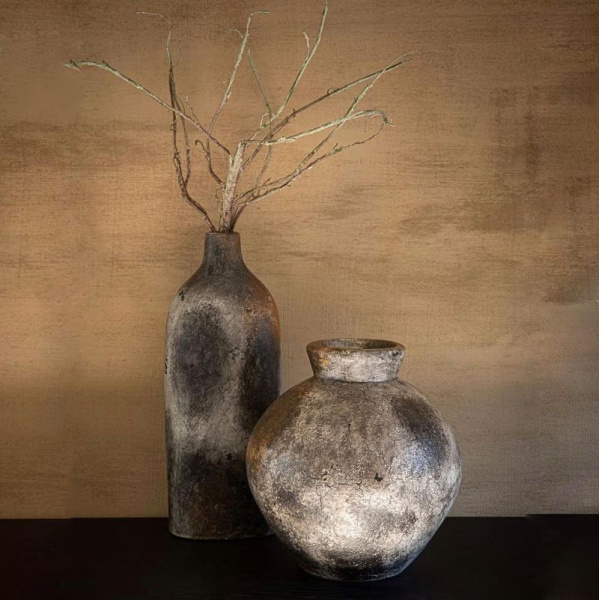 Pomax Yarim  Глиняная ваза, 31х32 см, серый
